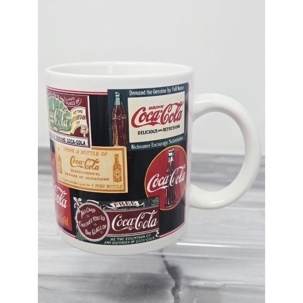 Vintage Coca-Cola Collectible Mug 80s Pop Art Collage Coke coffee cup art - Picture 3 of 5
